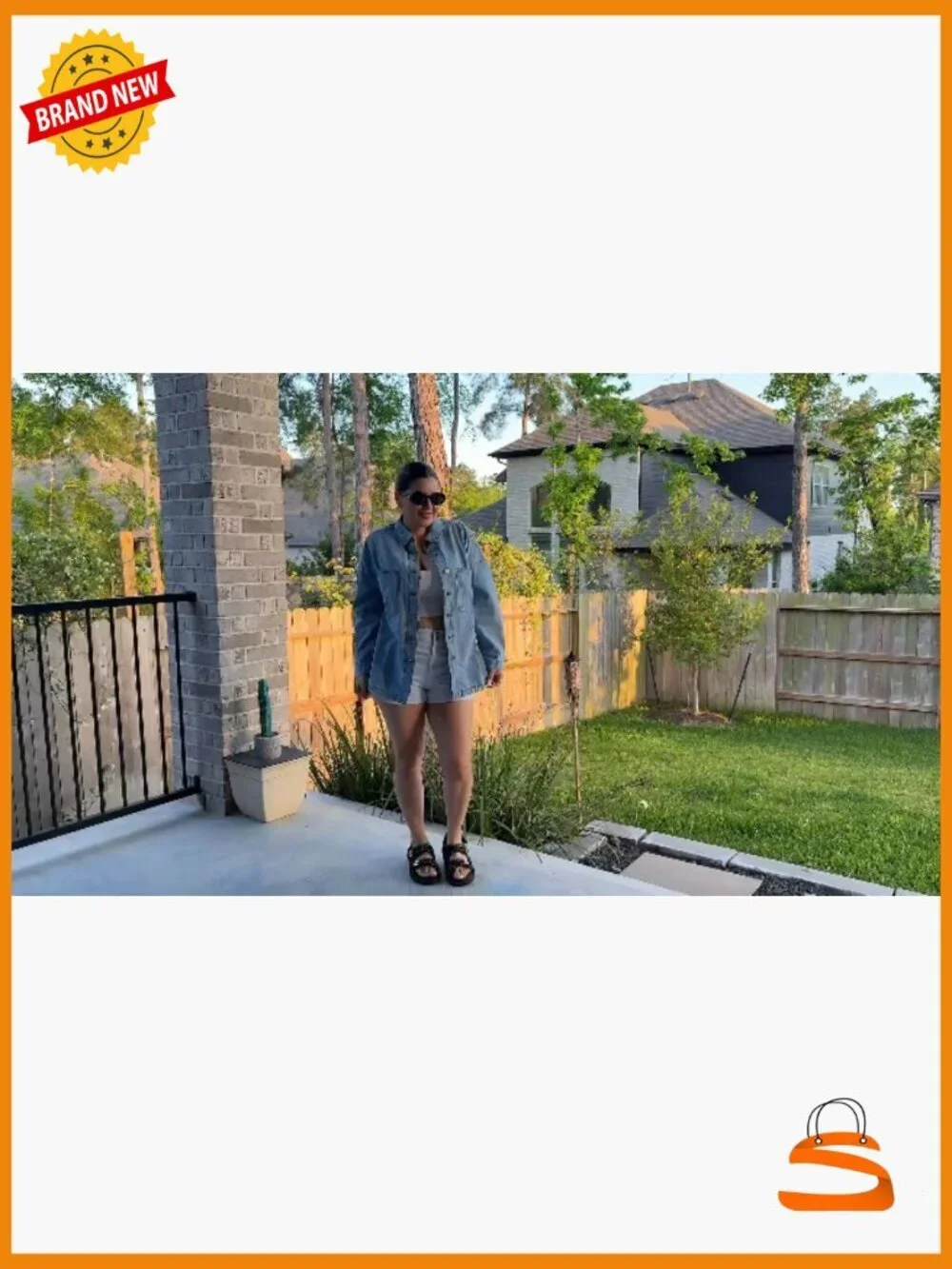Oversized Button Down Denim Shirt Jacket Long Sleeve Trendy Shacket